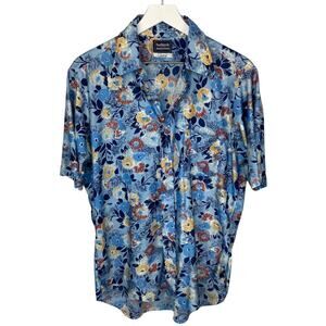 Vintage Leisure Shirt Bold Floral Print Resort Vacation Style  Men's Size 16